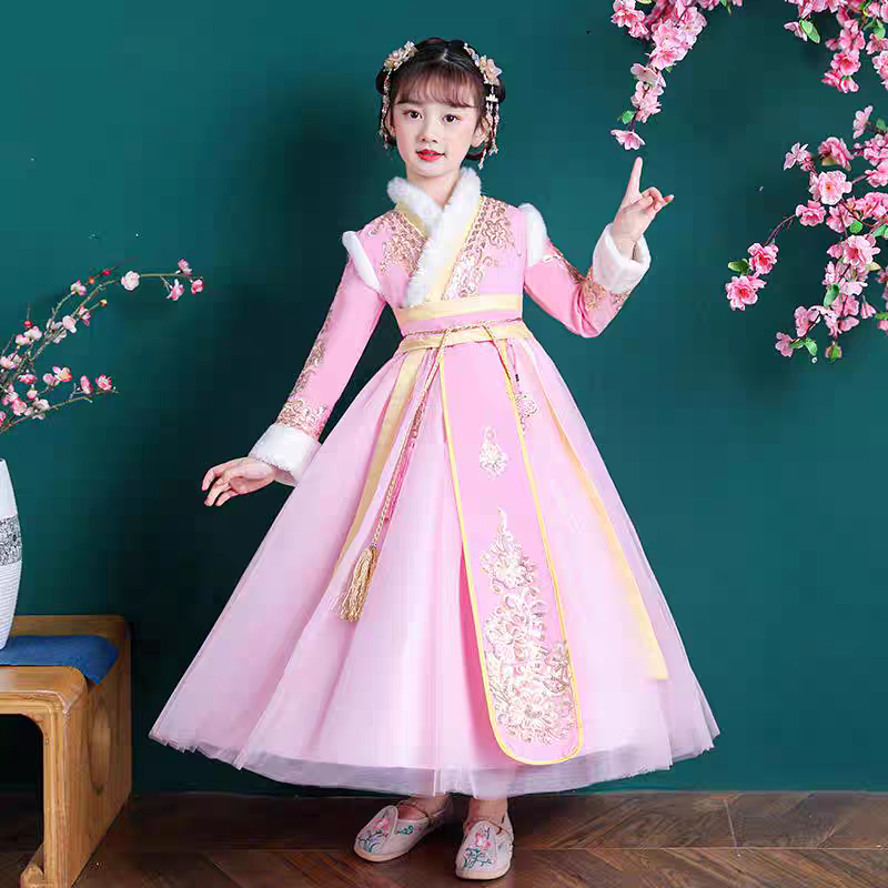 女童汉服礼服裙冬款加厚   扣号链接