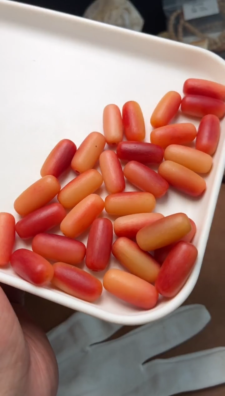 牛骨其他P849-桶珠3个-有棕裂