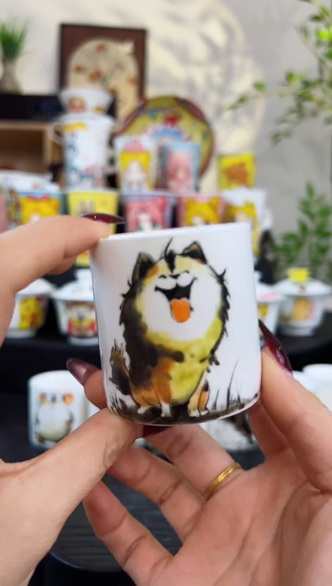 【闪购商品】摆件笙笙漫 手工手绘陶瓷杯杯