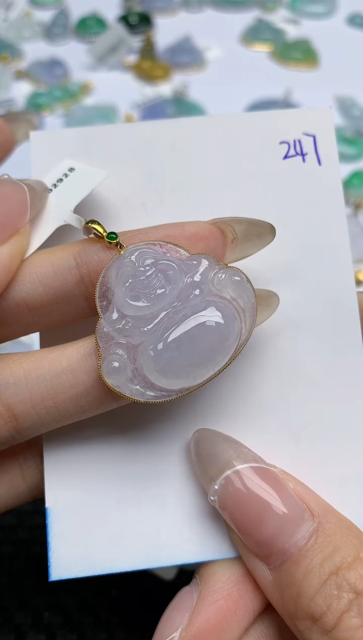 【闪购商品】翡翠颈饰18K金镶嵌天然翡翠A货