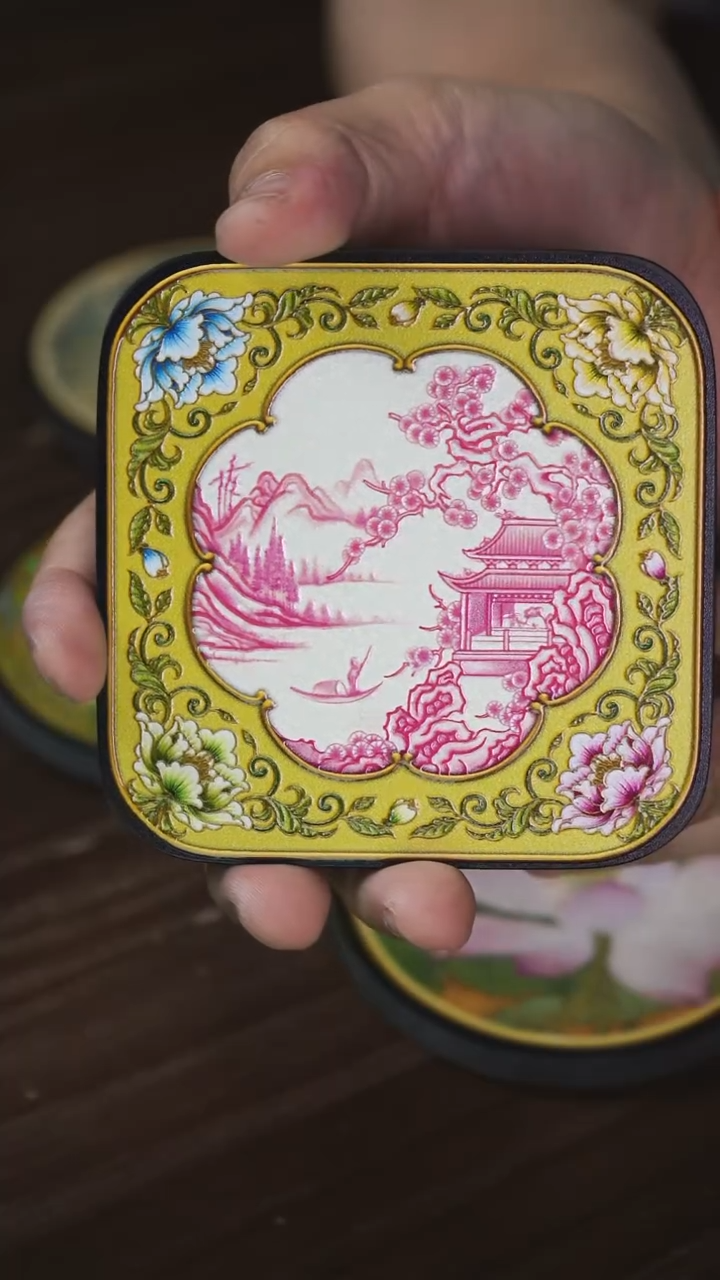 壹藏贰宝赏花镜杯垫一片