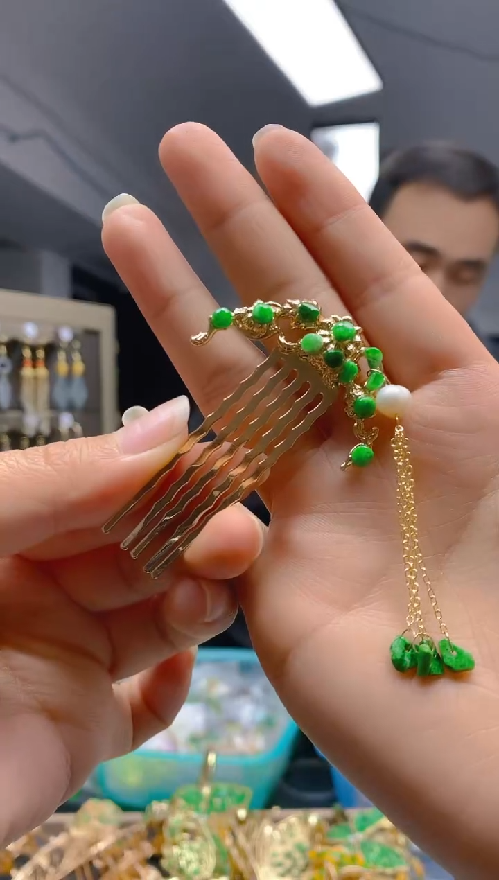 【闪购商品】翡翠耳饰合金0205翡翠发簪