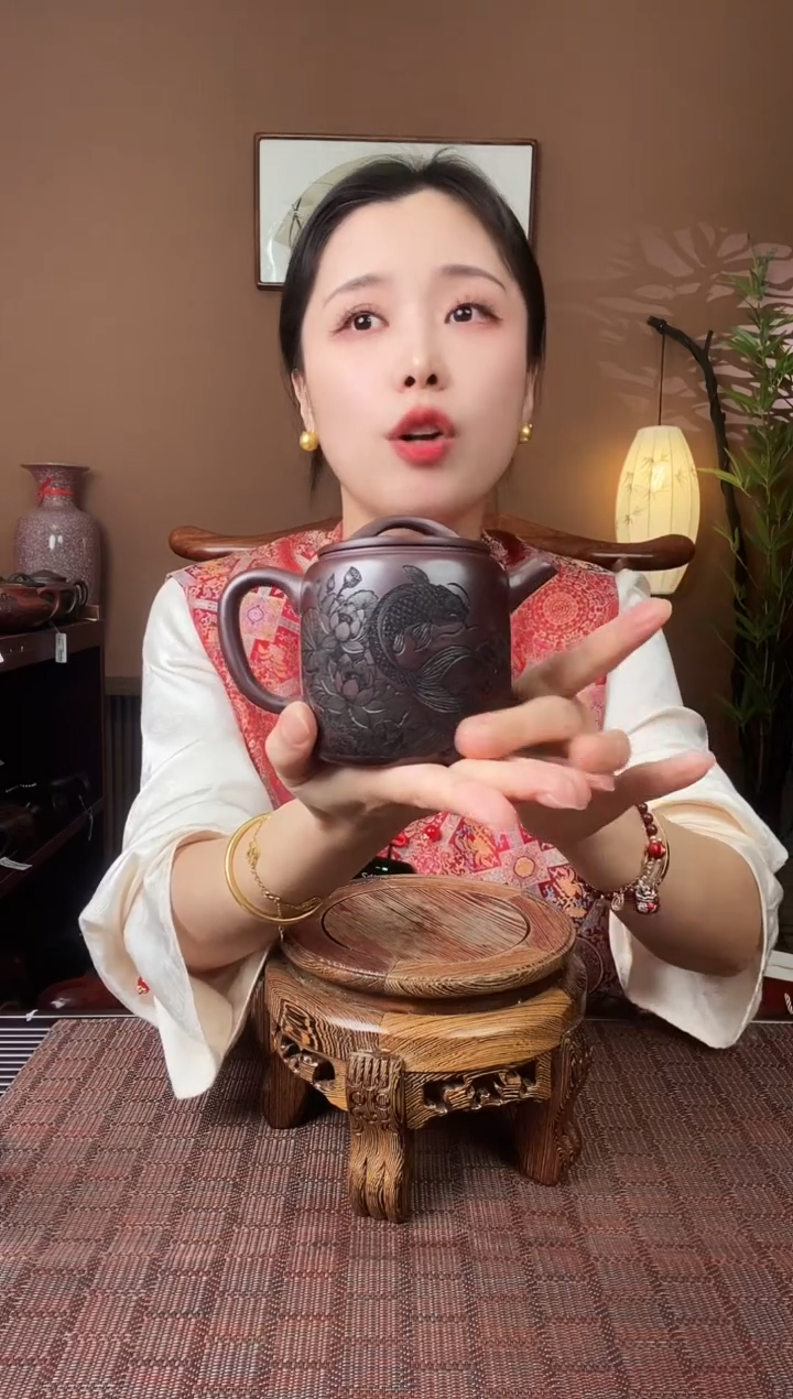 【闪购商品】紫砂茶壶YSZS213赤龙血砂鲤鱼极值