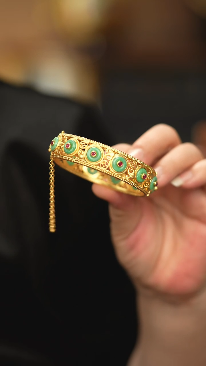 【闪购商品】翡翠手镯银S925镶嵌新款