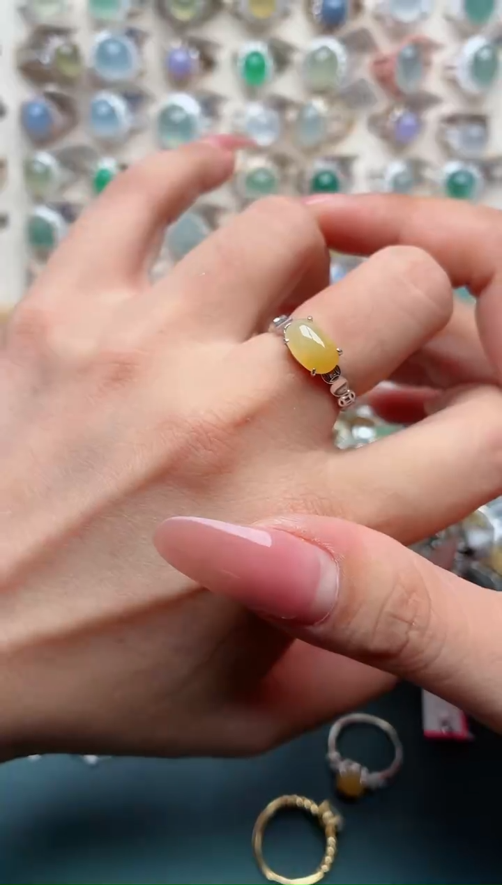 银S925镶嵌戒指翡翠.