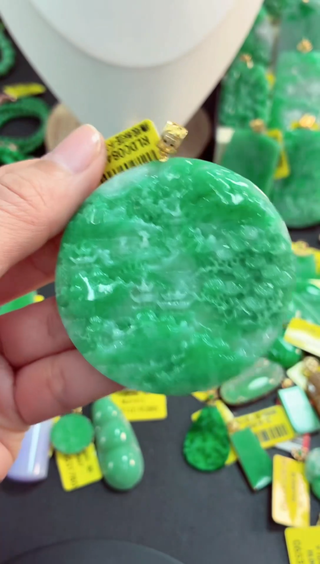 吊坠(不含链)18K金镶嵌翡翠天然缅甸翡翠A货