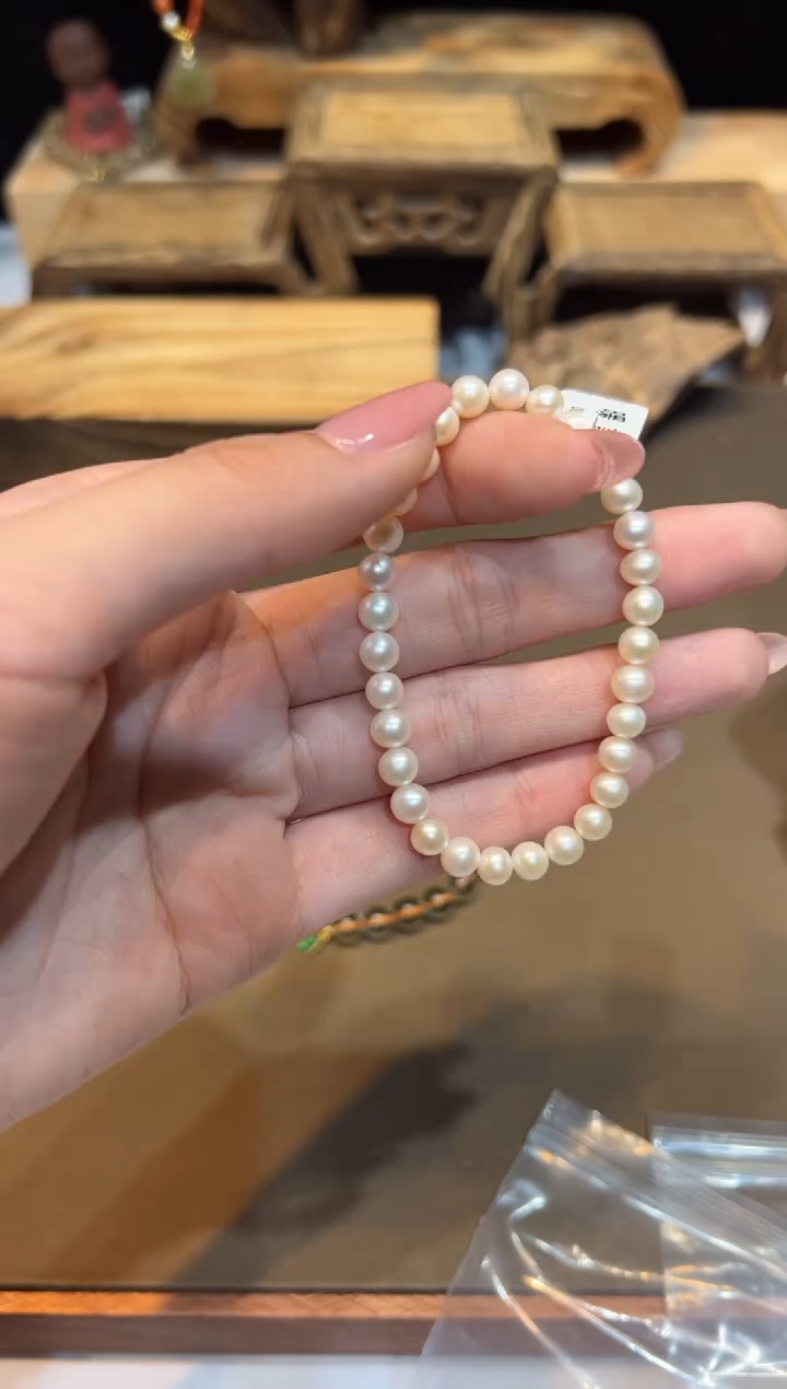 未镶嵌手链淡水珍珠手饰@@