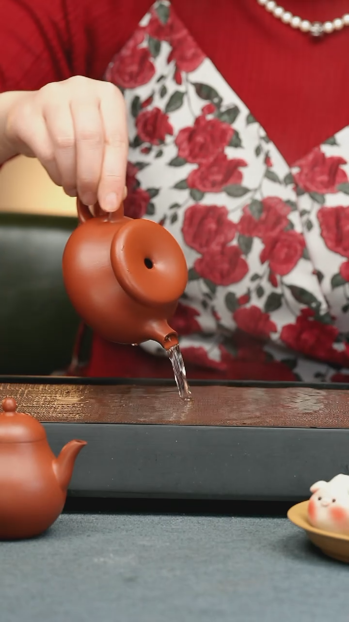 【闪购商品】紫砂茶壶五堂 平安扣-朱泥