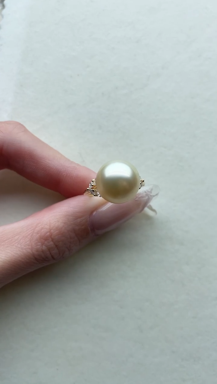 银S925镶嵌海水珍珠戒指66