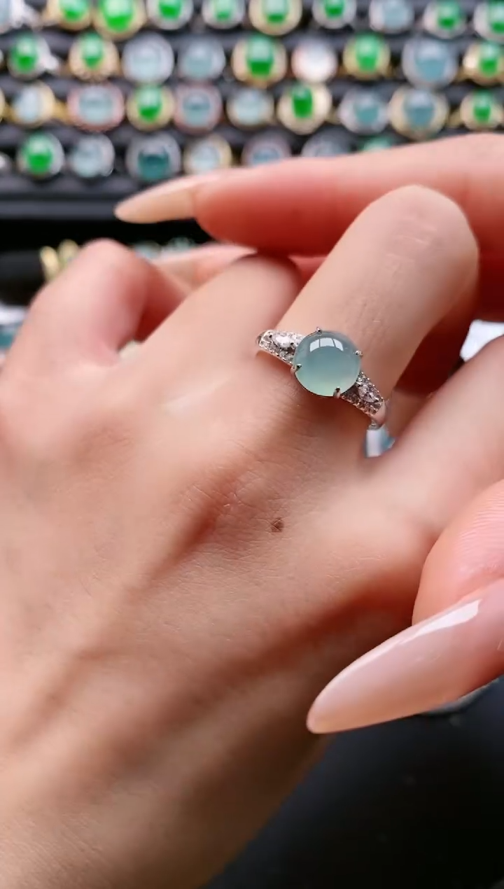 【闪购商品】翡翠戒指银S925镶嵌1111111