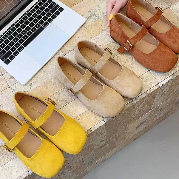 （柚子同款）秋款法式方头平底单鞋3072  家