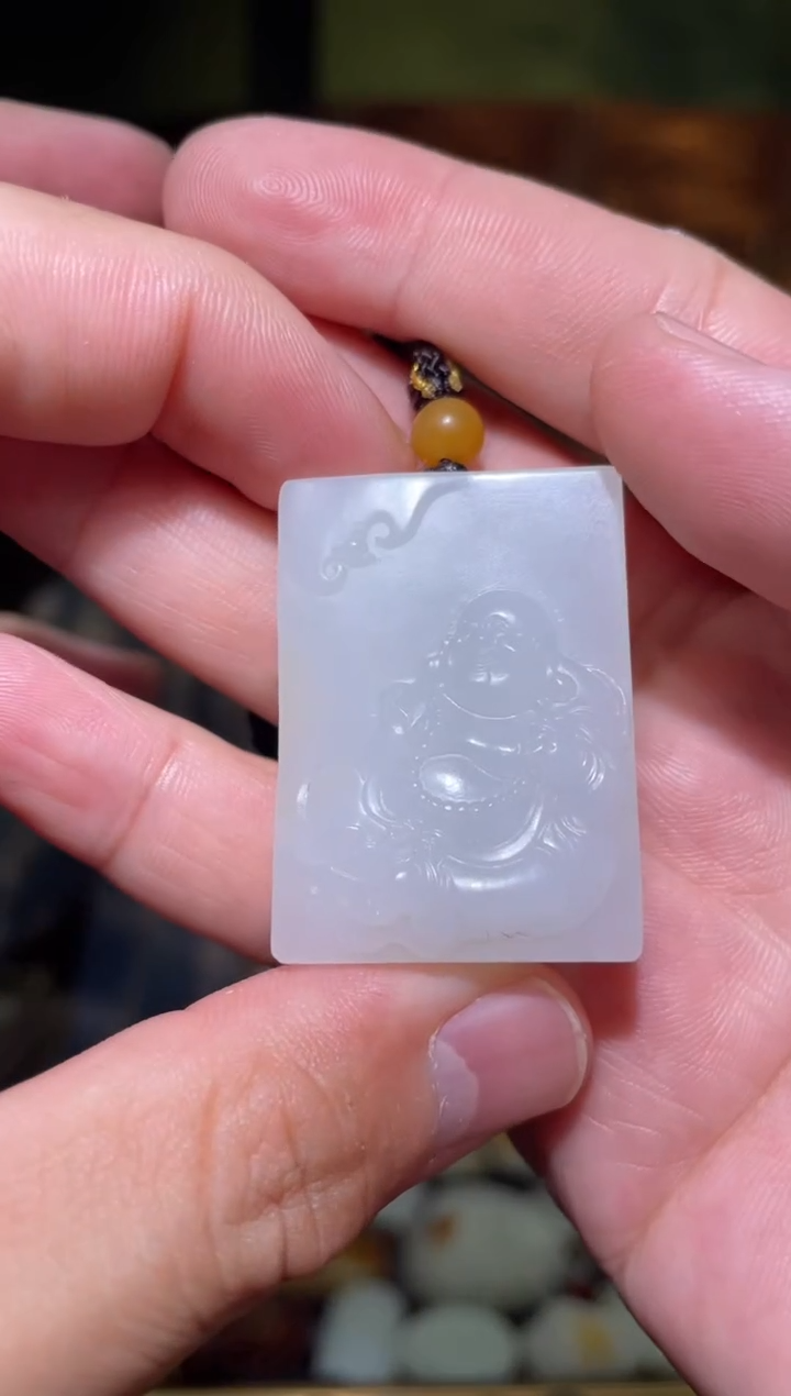 和田玉未镶嵌挂件佛公牌32g