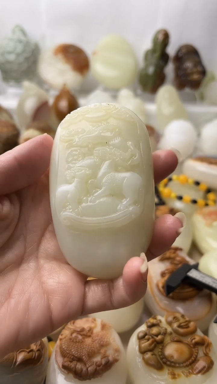 石材古青石棉纹正常不退换三羊开泰