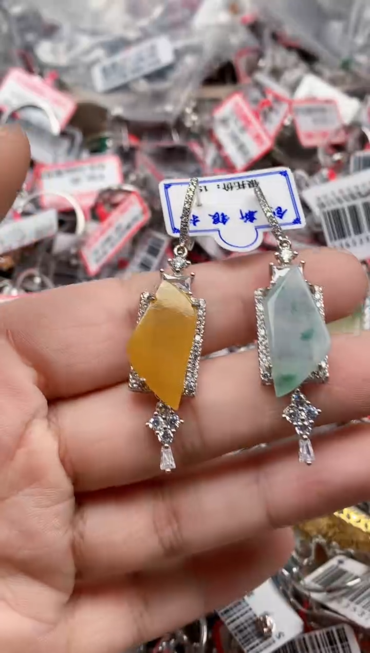 银S925镶嵌戒指翡翠天然A货缅甸翡翠