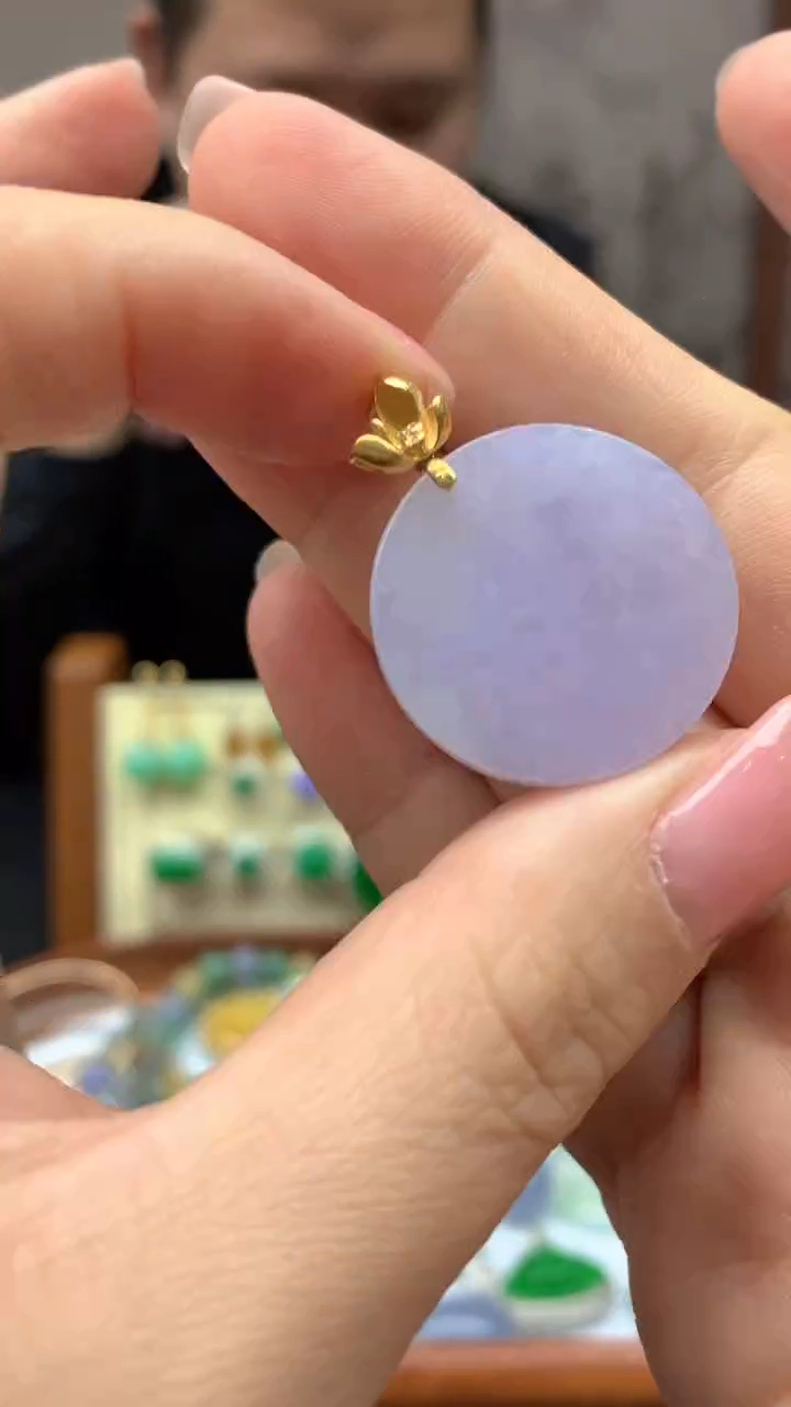 【闪购商品】翡翠颈饰18K金镶嵌110-天然翡翠