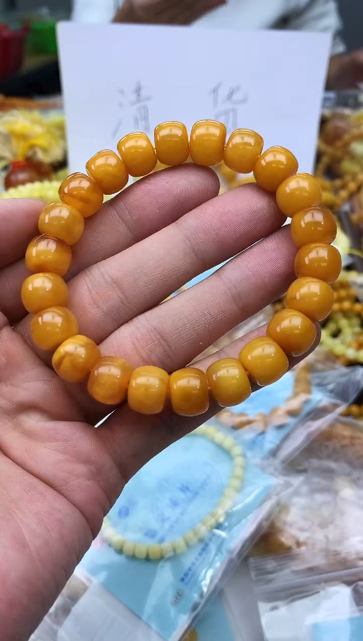 裸石蜜蜡未镶嵌手串卡11