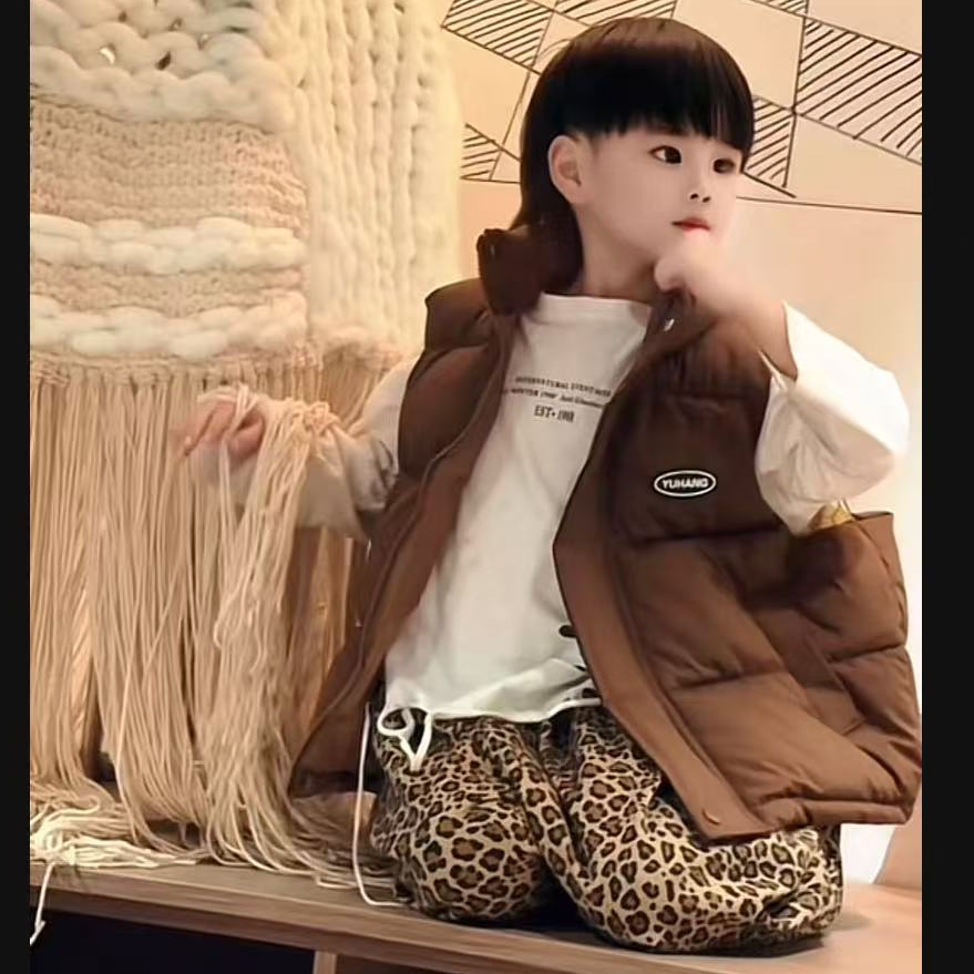 502013《咖》韩版男童女童休闲舒适时尚洋气日常百搭气质棉马甲