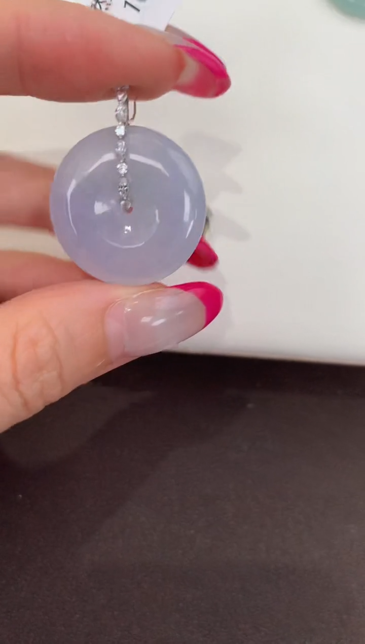 颈饰18K金镶嵌翡翠天然缅甸a货翡翠