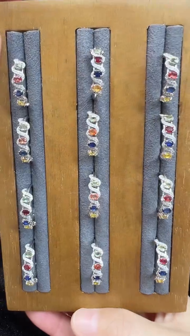 戒指蓝宝石银S925镶嵌1129m023多样性发其一