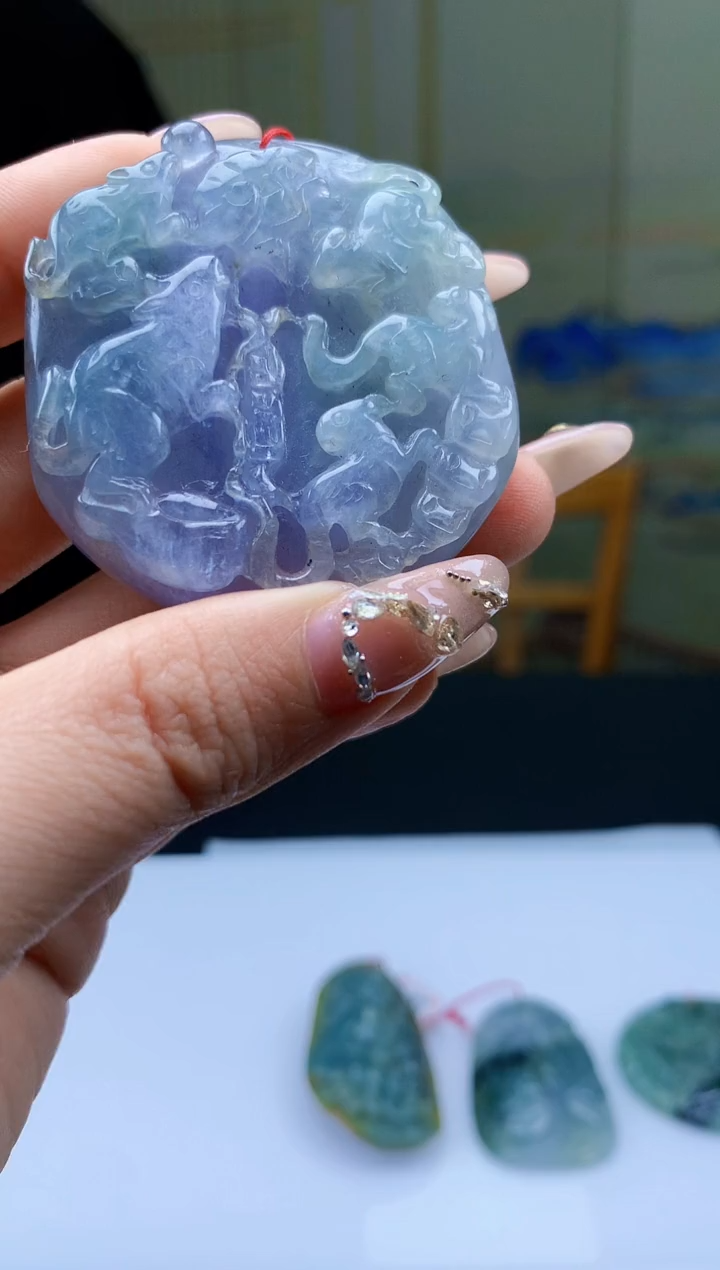 【闪购商品】定制翡翠未镶嵌5060ty-毛货挂件205