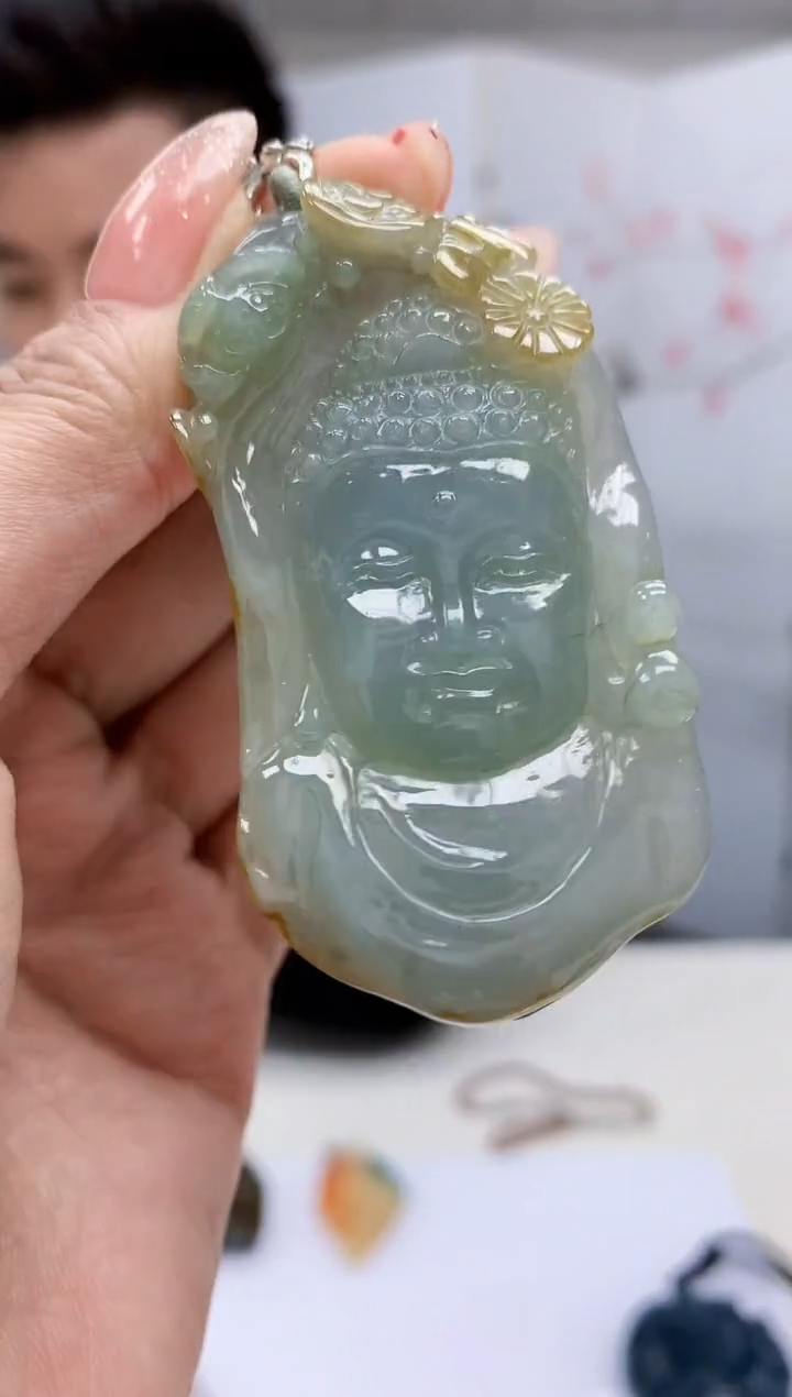 【闪购商品】定制翡翠未镶嵌4990MM-毛货挂件112赠珠链