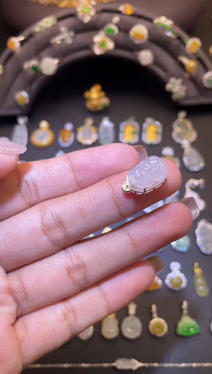 吊坠(不含链)银S925镶嵌翡翠1