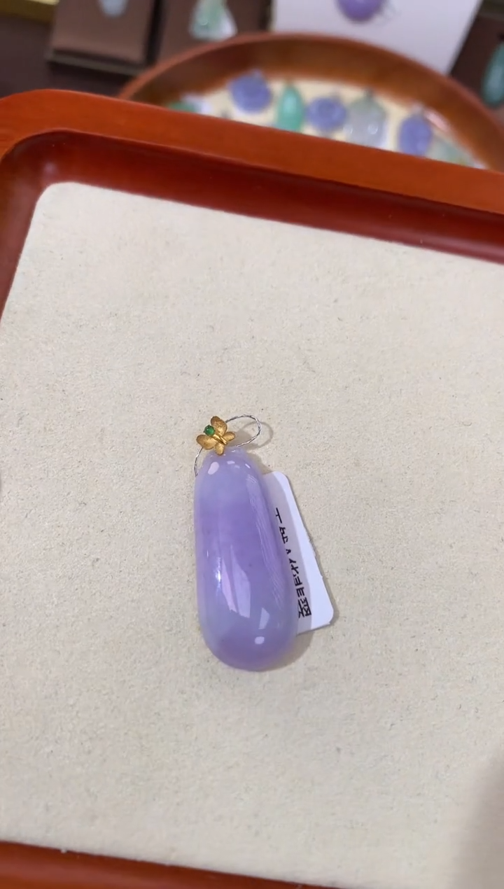 【闪购商品】翡翠颈饰18K金镶嵌天然缅甸a货翡翠