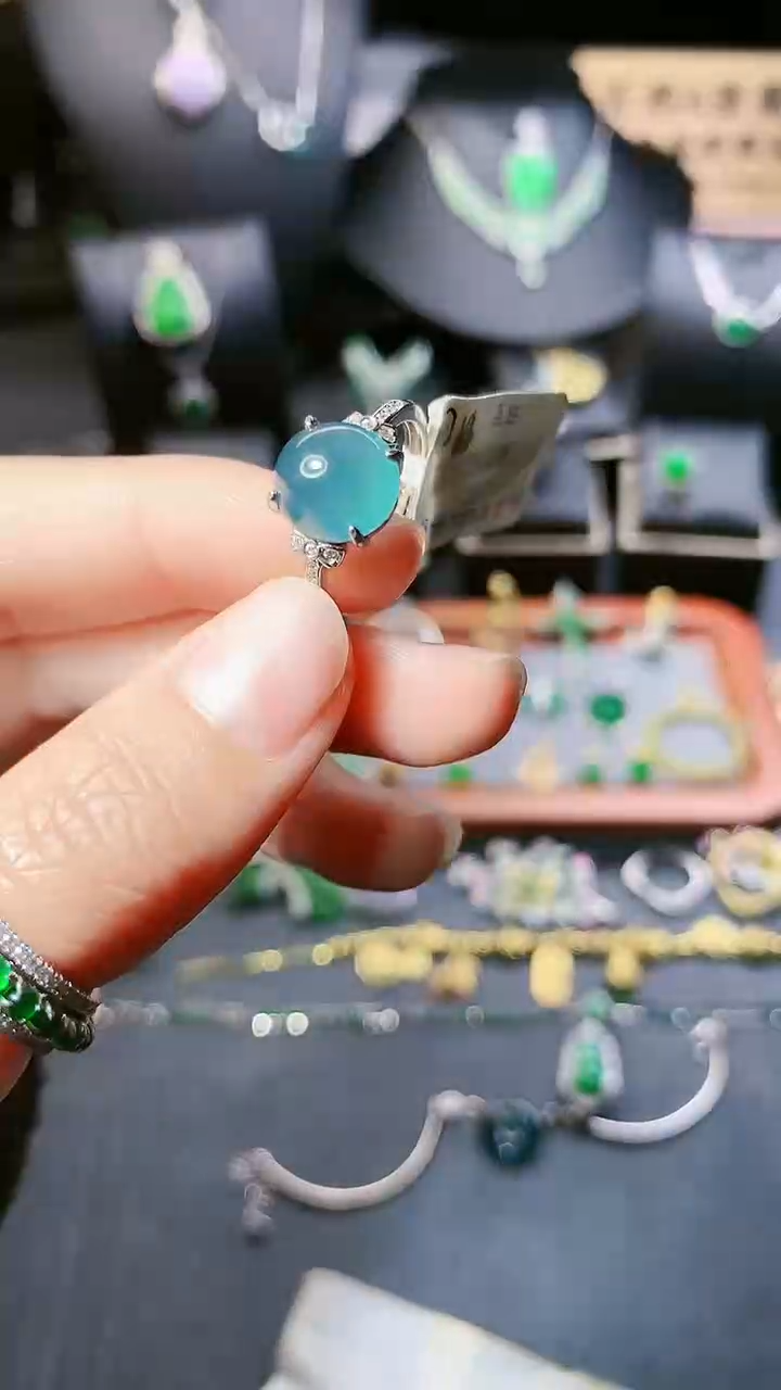 【闪购商品】翡翠戒指银S925镶嵌戒指