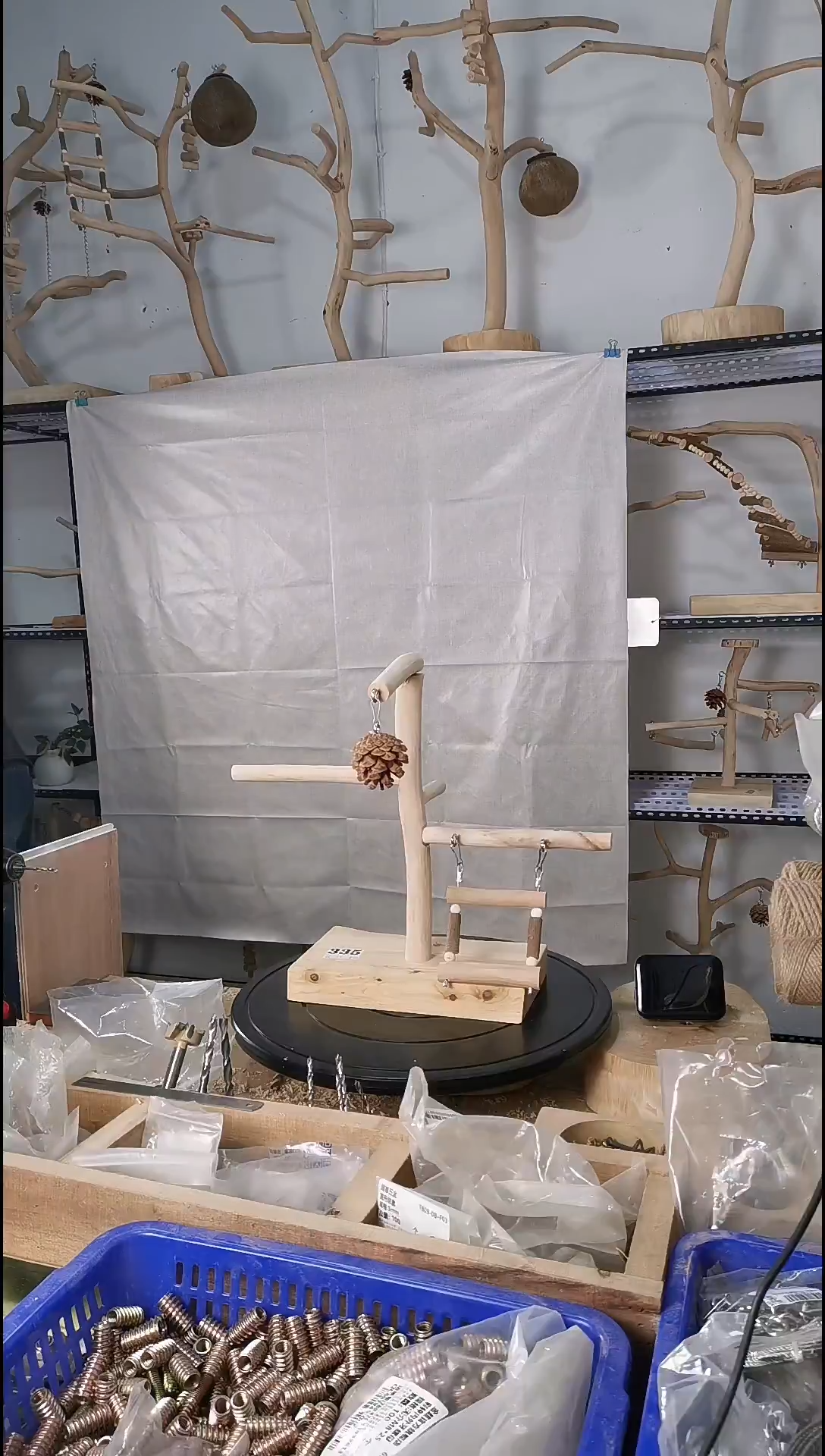 尛**锦鹦鹉站枝站架编号335