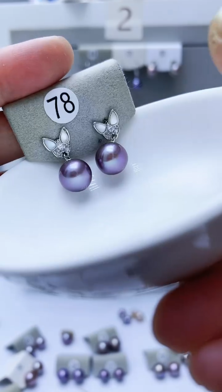 【闪购商品】淡水珍珠耳饰银S925镶嵌78