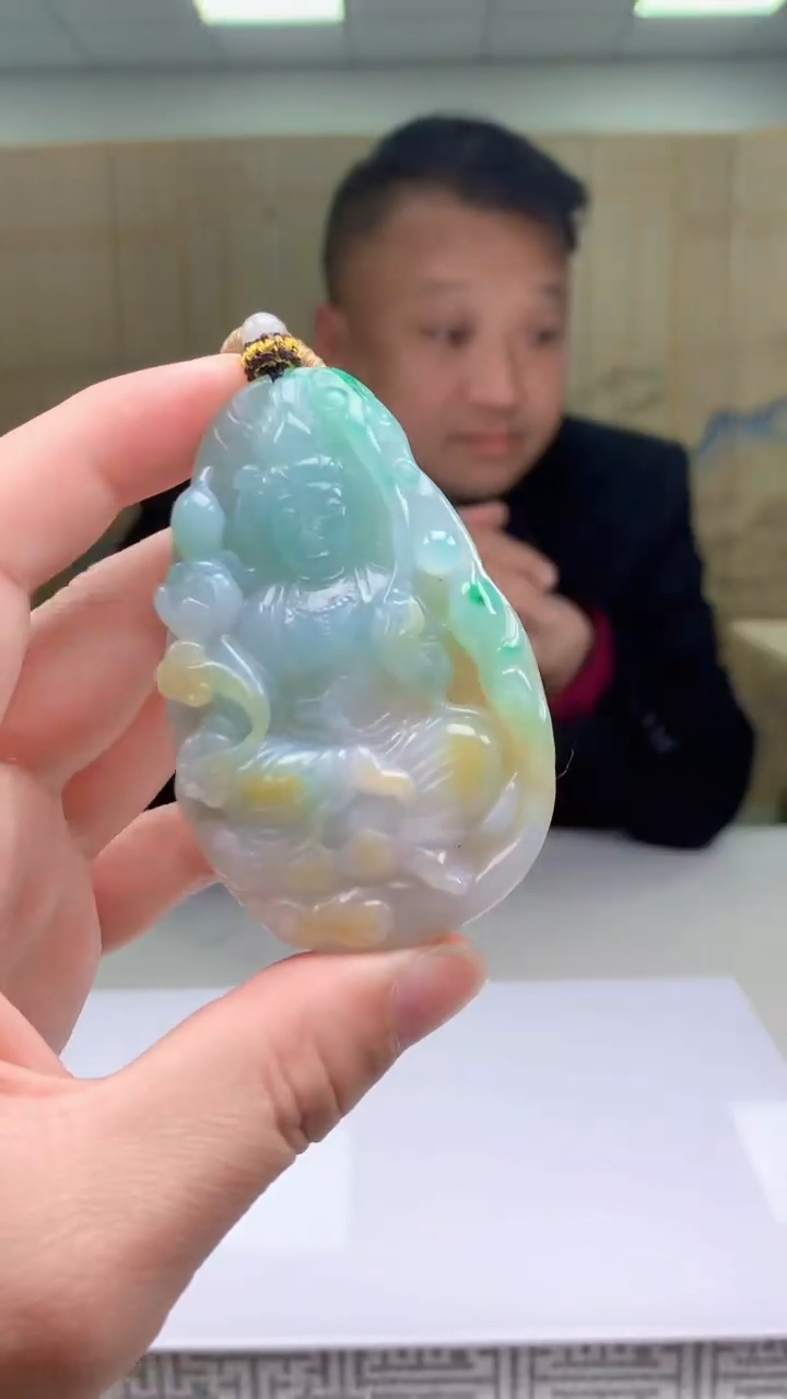 【闪购商品】定制翡翠未镶嵌4969ty-毛货挂件96