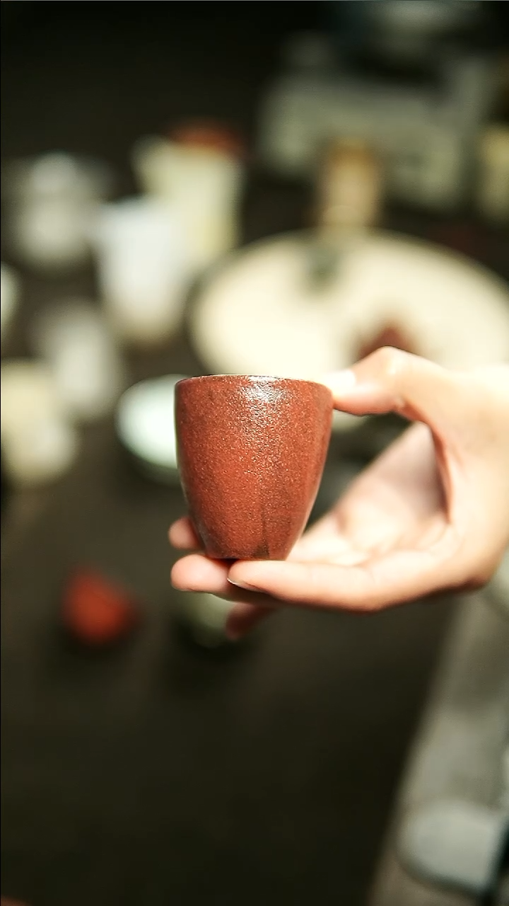 【闪购商品】云龙陶泥红色闻香杯