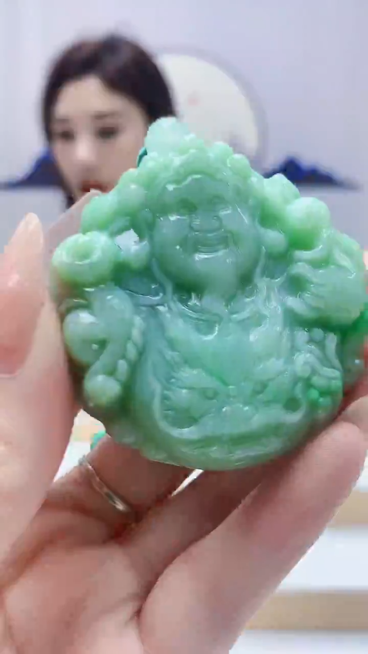 未镶嵌定制翡翠4829DD-毛货挂件50