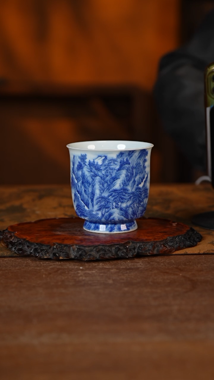 【闪购商品】杯九本珍藏 青花锦江图手握杯