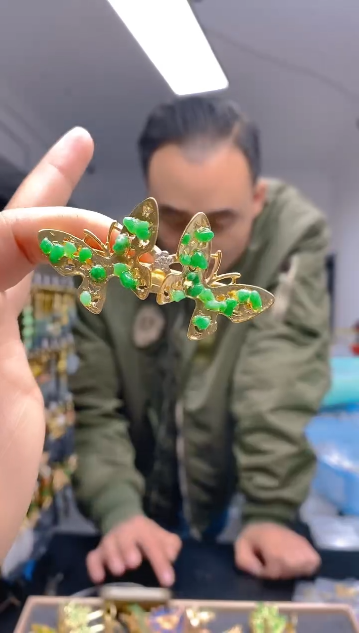 【闪购商品】翡翠耳饰合金0383翡翠发簪