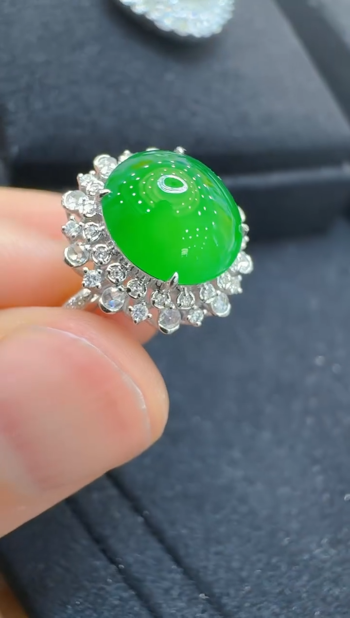 翡翠戒指18K金镶嵌多样性团购发一件