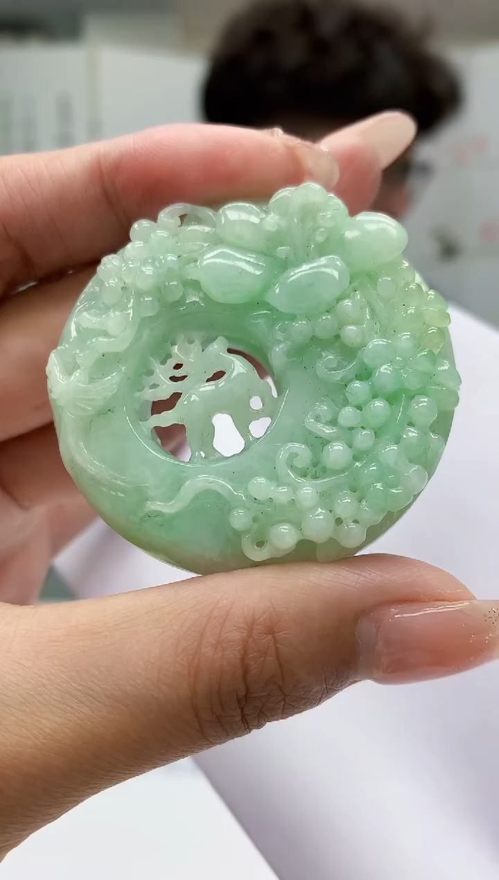 【闪购商品】定制翡翠未镶嵌4688MM-毛货挂件22
