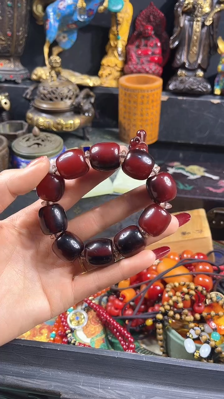 【闪购商品】蜜蜡手链未镶嵌【闪购商品】红色手串da23