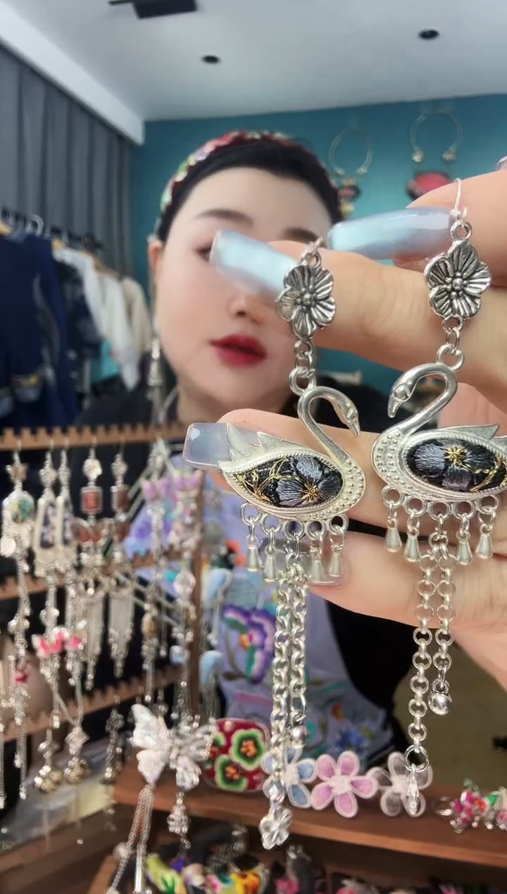 刺绣纯手工民族风刺绣耳环