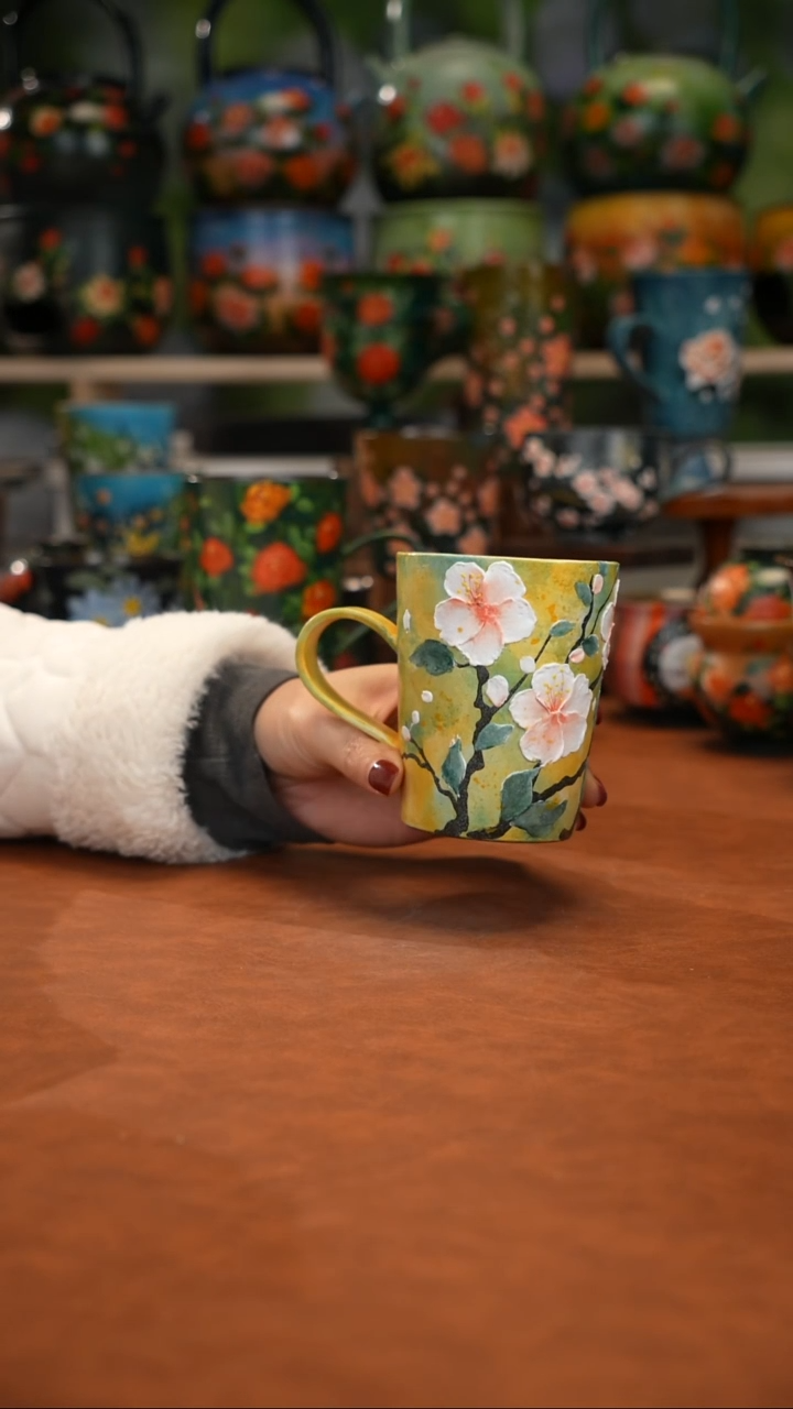 紫砂油画手绘釉下彩