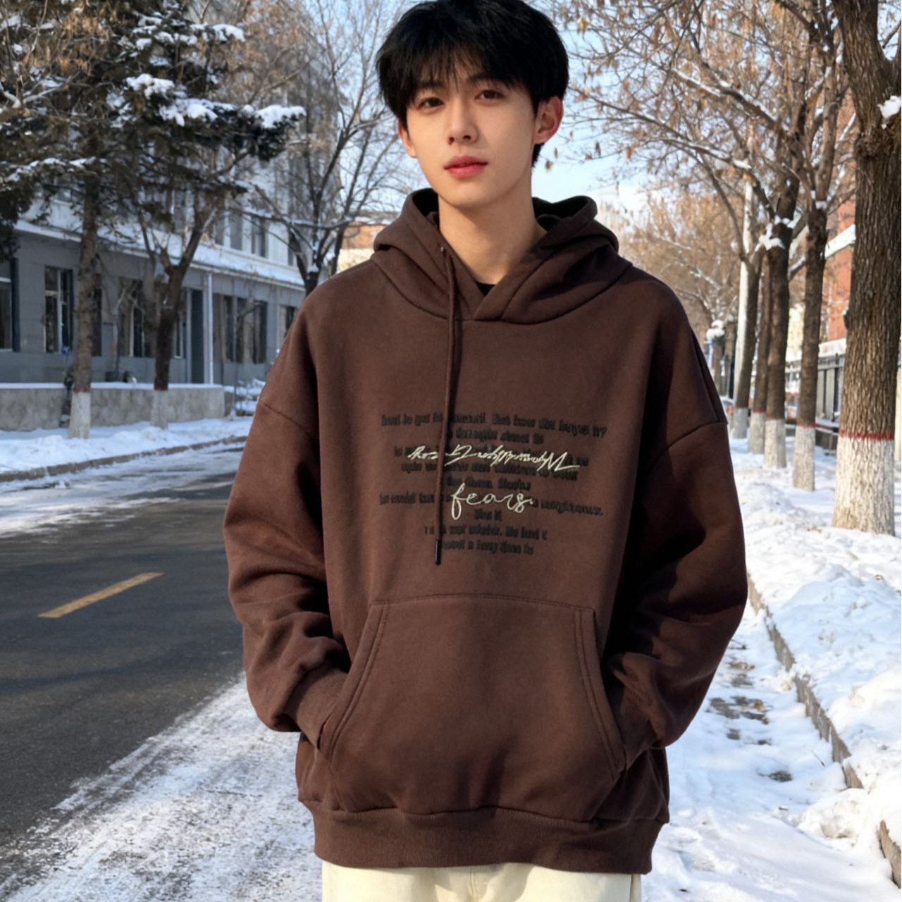 9632379高端专享天花板秋冬款加绒连帽卫衣卡咖色（靠谱）