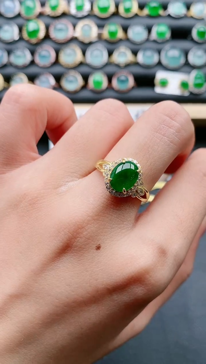 【闪购商品】翡翠戒指银S925镶嵌1111111