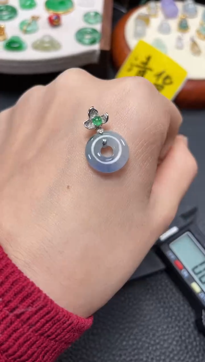 【闪购商品】翡翠吊坠(不含链)18K金镶嵌一个  JK658