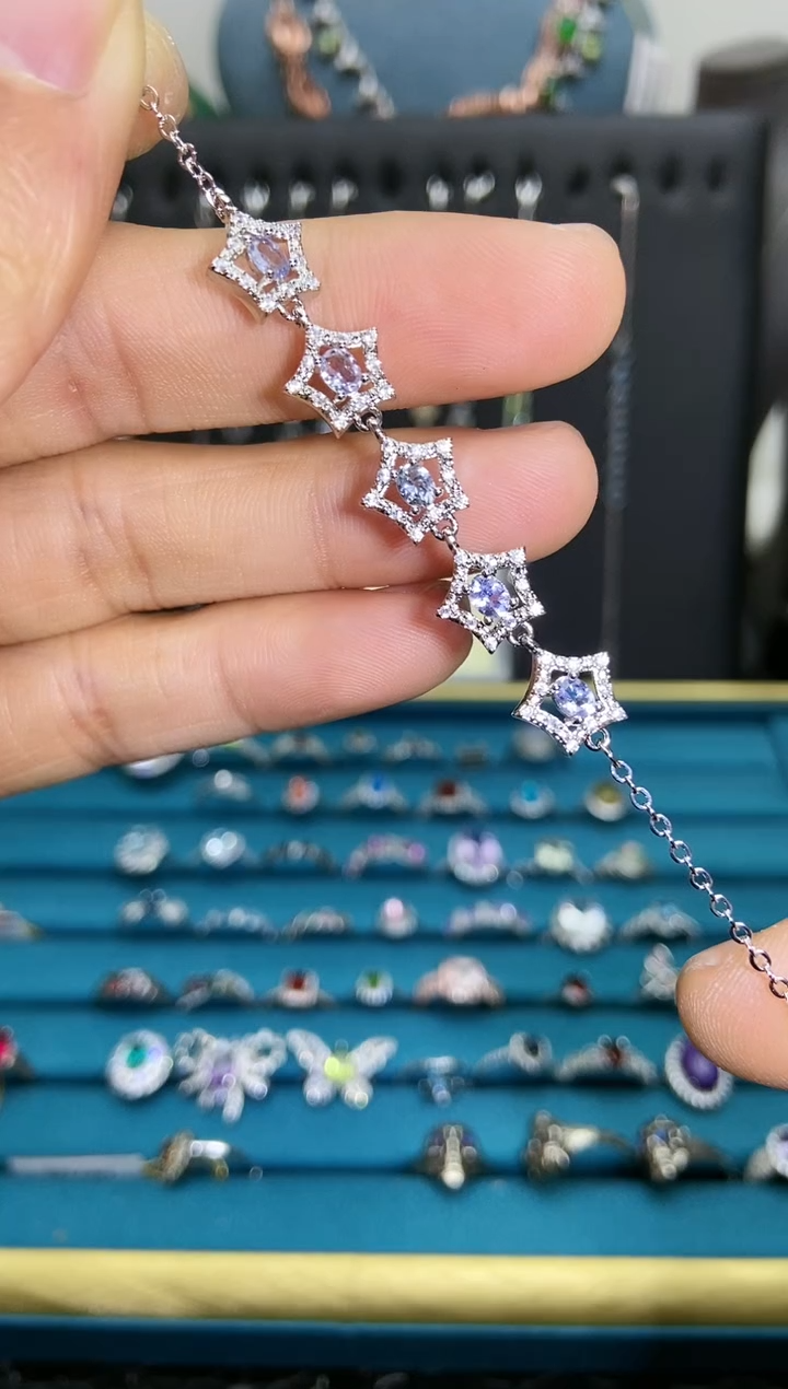 【闪购商品】坦桑石手链银S925镶嵌1121