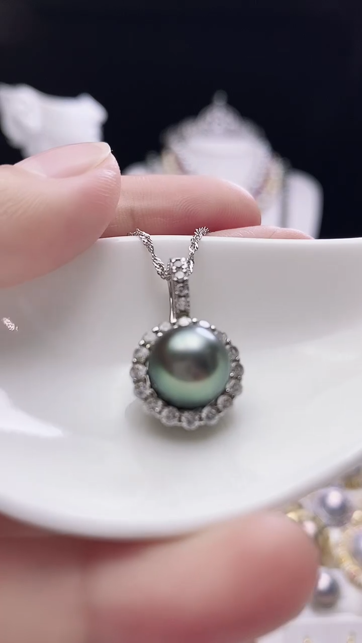 【闪购商品】海水珍珠颈饰银S925镶嵌大溪地珍珠吊坠SY6861