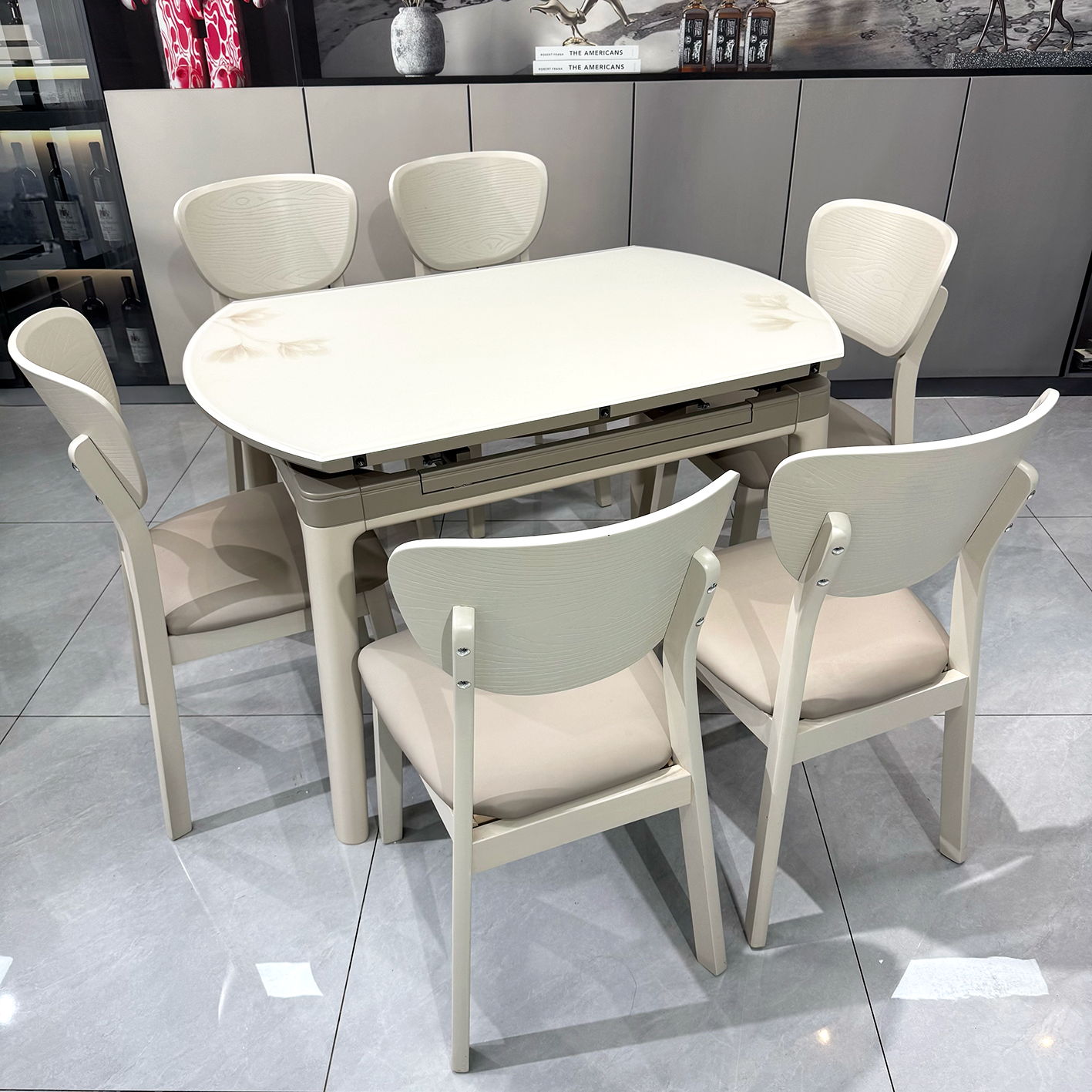 新款1.2米两用简约餐桌轻奢饭桌伸缩实木实用吃饭桌子家用饭桌