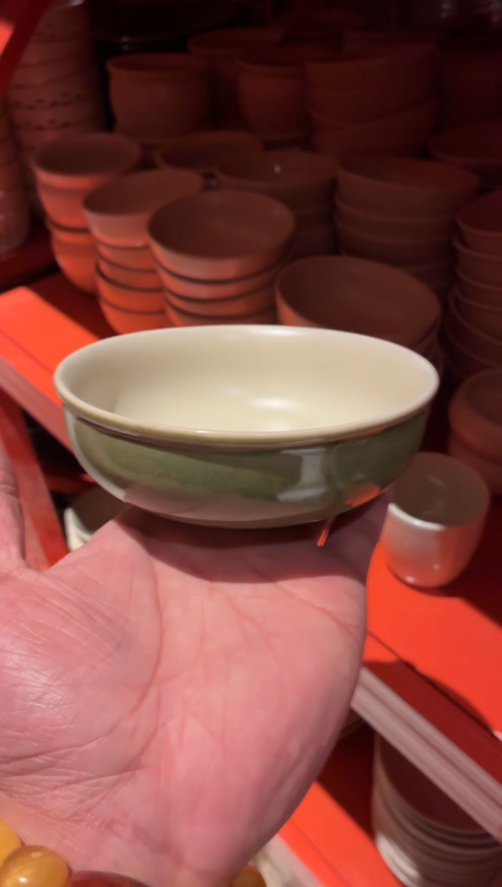 瓷片5寸外绿内白饭碗（福利款）