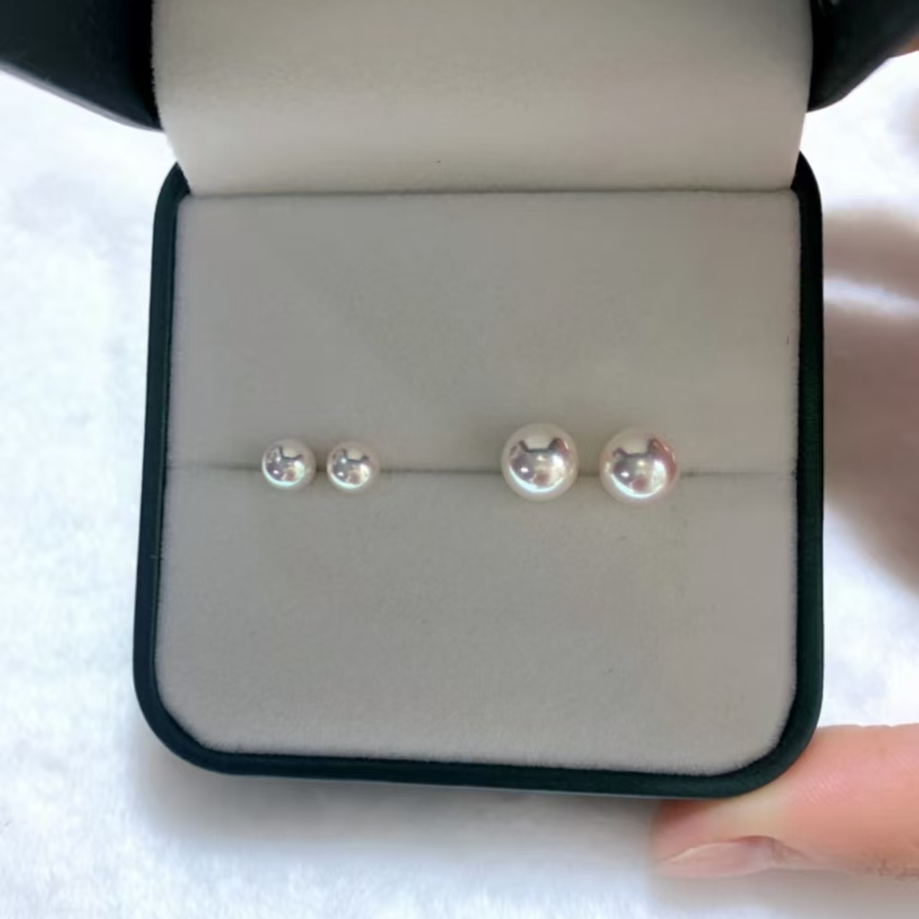 淡水ak珍珠气质时尚百搭简约基础经典镜面镶嵌