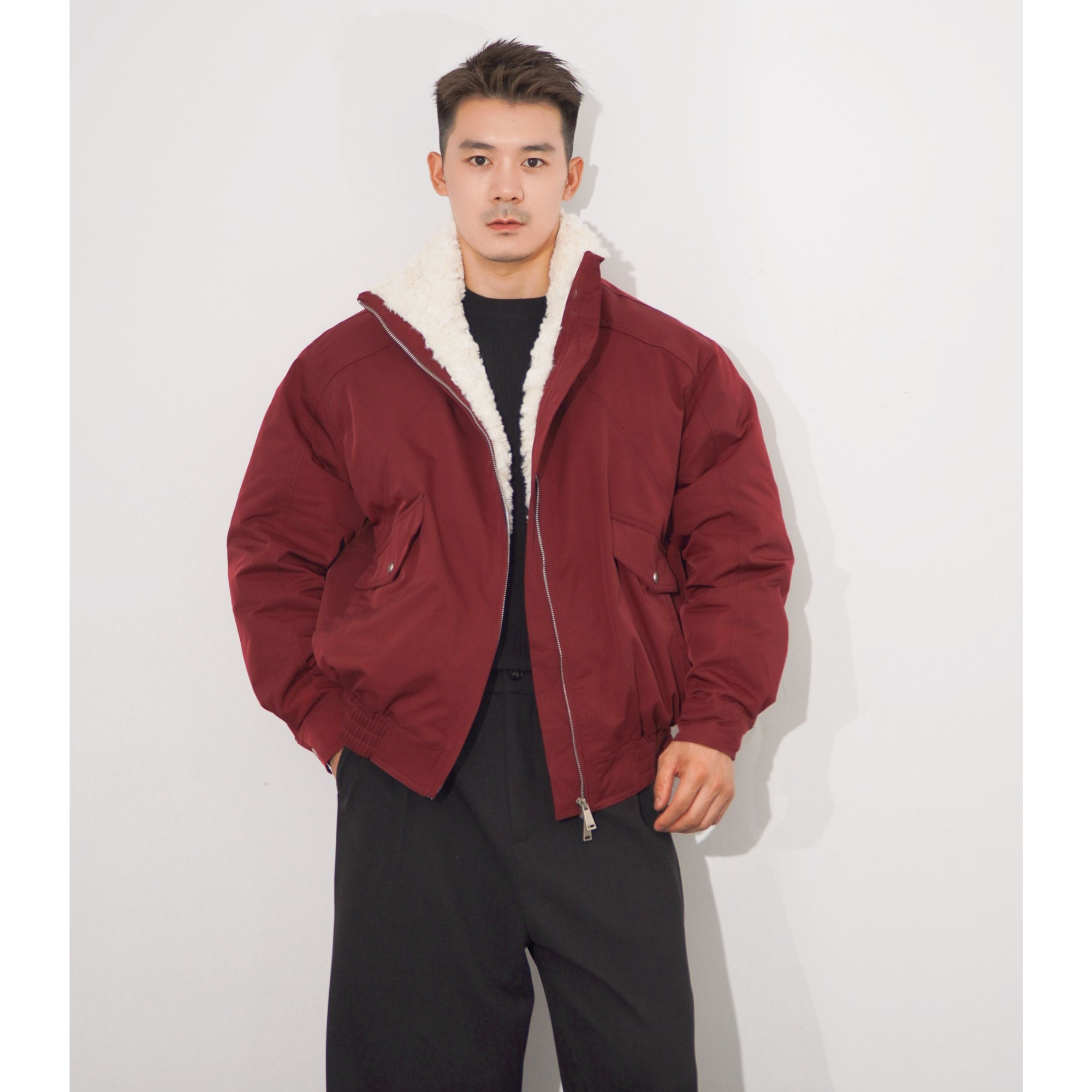 Adresscode 羽绒立领夹克/高质感立领白鸭绒加绒加厚外套 BE-1588