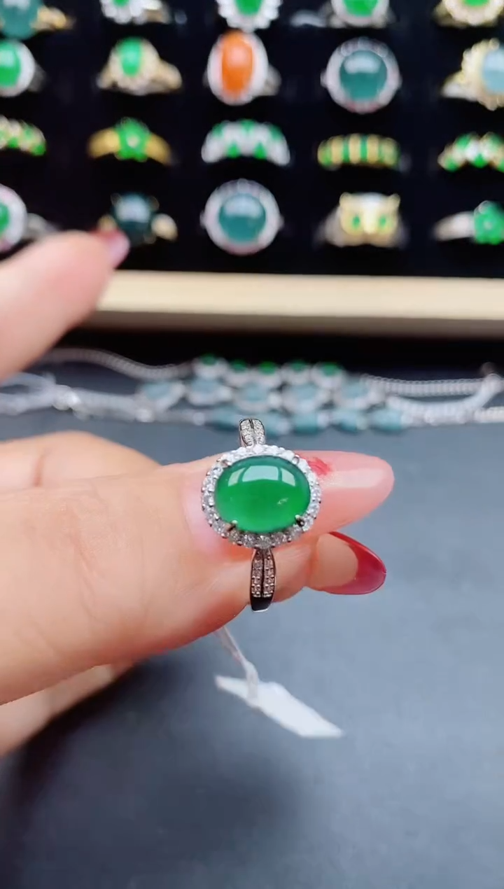 【闪购商品】翡翠戒指银S925镶嵌32131